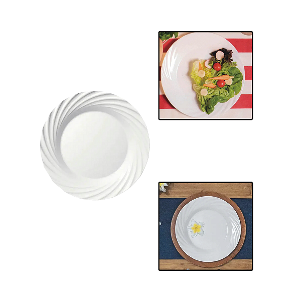 Prato de Vidro Jasmim Raso 26 cm