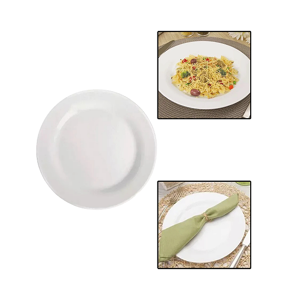 Prato de Vidro Menu Raso 24 cm