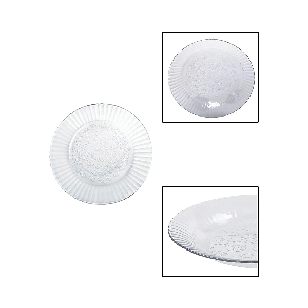 Prato de Vidro Primavera Fundo 22,4cm.