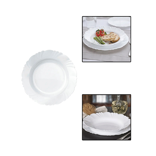Prato de Vidro Petala Fundo 23,5 cm