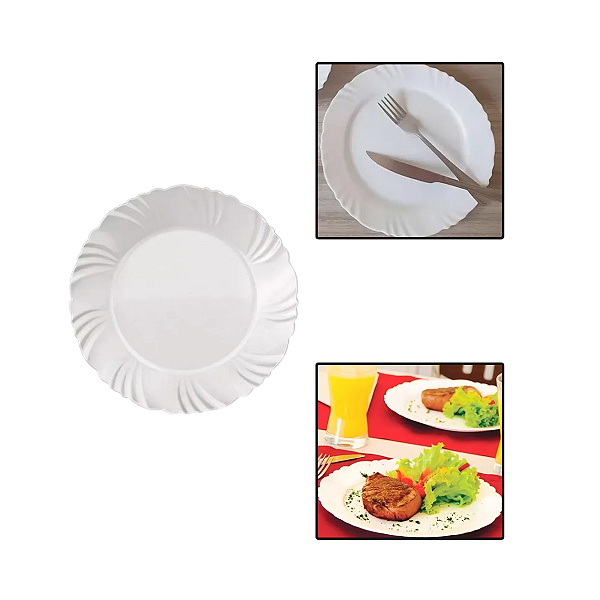 Prato de Vidro Petala Raso 25,5 cm