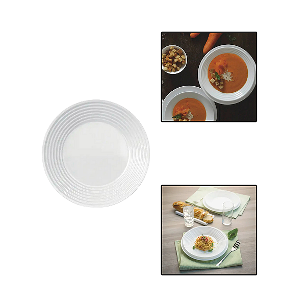 Prato de Vidro Saturno Fundo 23,5cm