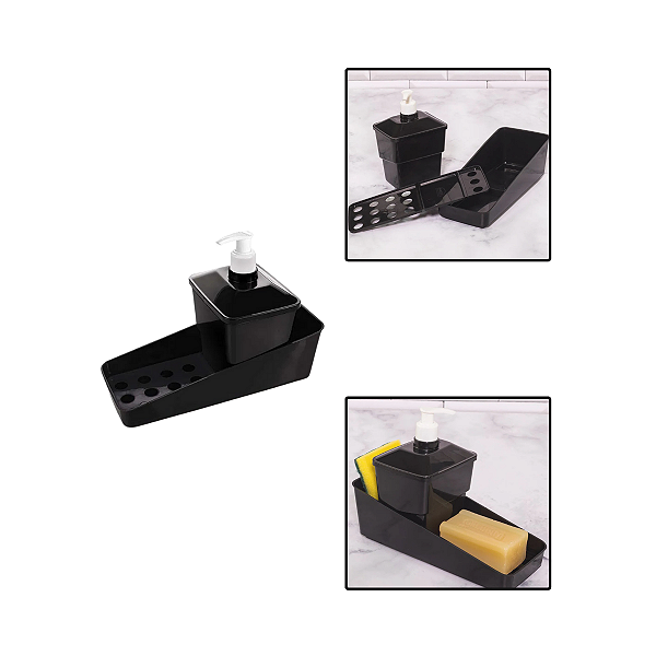 Conjunto Porta Detergente Plastico Preto