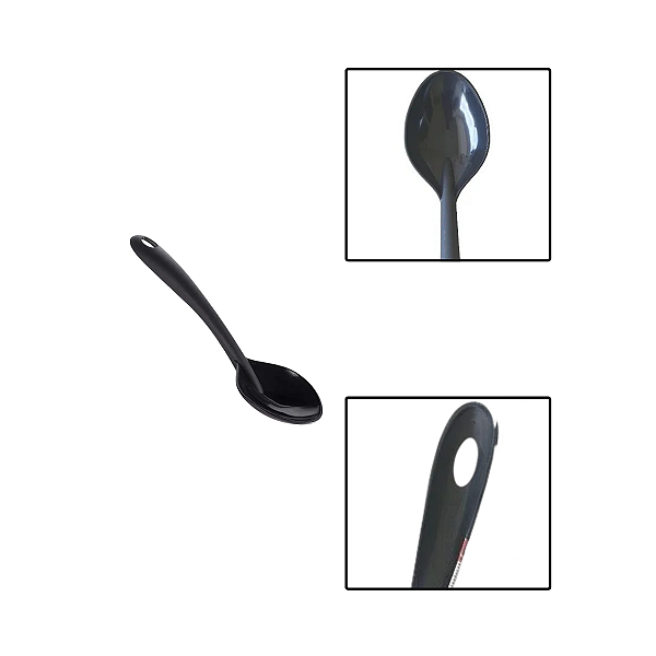 Colher Grande de Plastico Preta