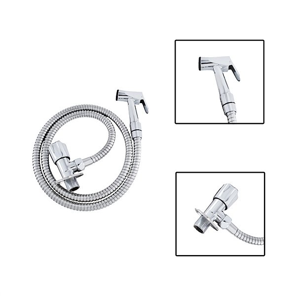 Ducha Higiênica Chuveirinho Metal Cromado 1,20m 1/2"