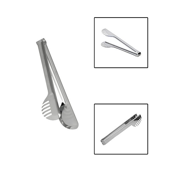 Pegador Massa Salgados Saladas Macarrão Aço Inox Médio