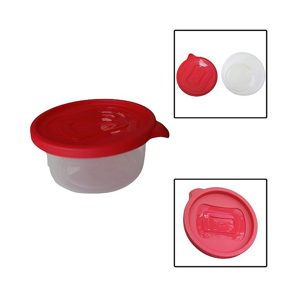 Pote Redondo Com Tampa Clic 650ML