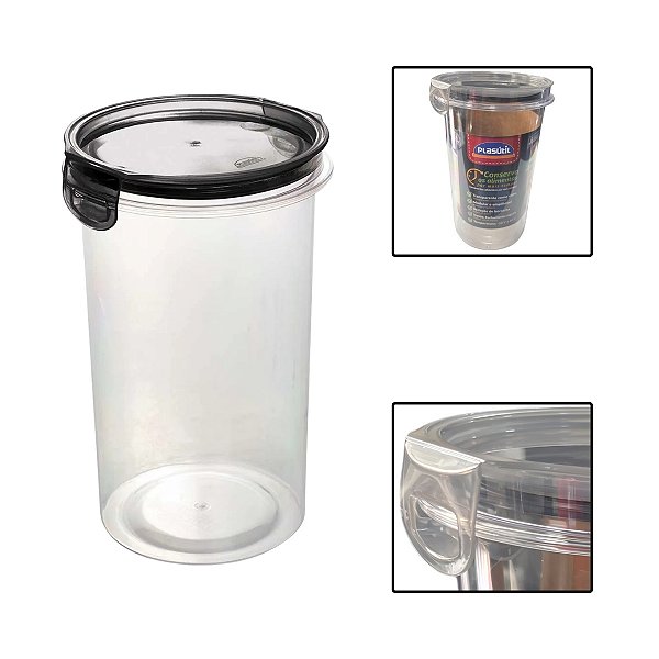 Porta Mantimentos Trava Mais Cristal Redondo 1,8L