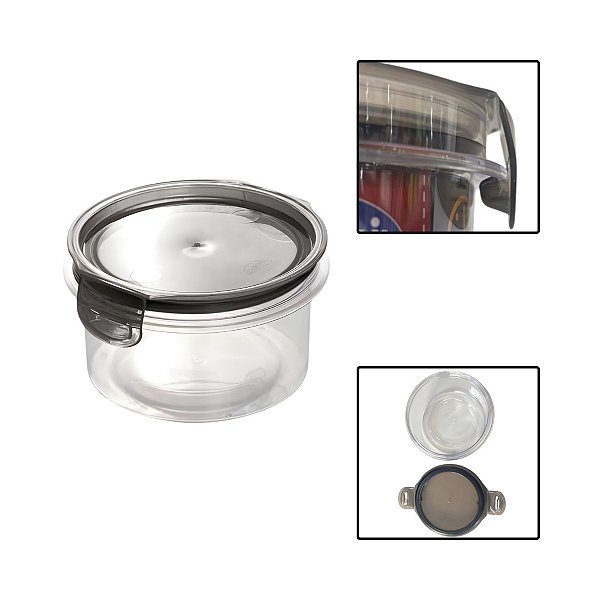 Porta Mantimentos Trava Mais Cristal Redondo 550ML