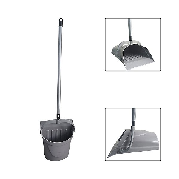 Pá De Lixo Com Alça Articulável Cabo Longo