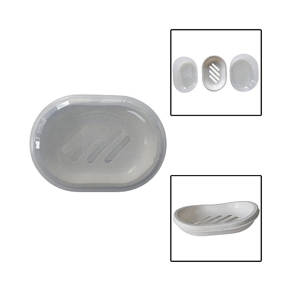 Saboneteira com Escorredor e Tampa para Banheiro e Pia