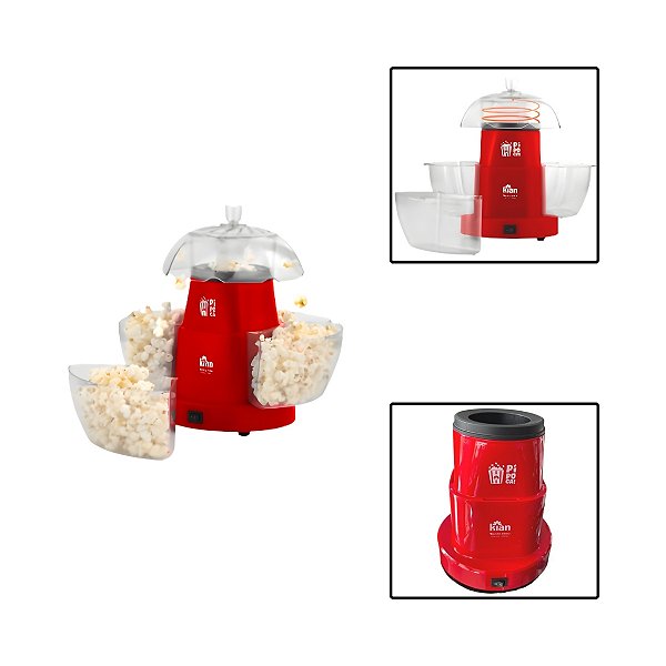 Pipoqueira Elétrica 4 Bocas Vermelha 127V Kian