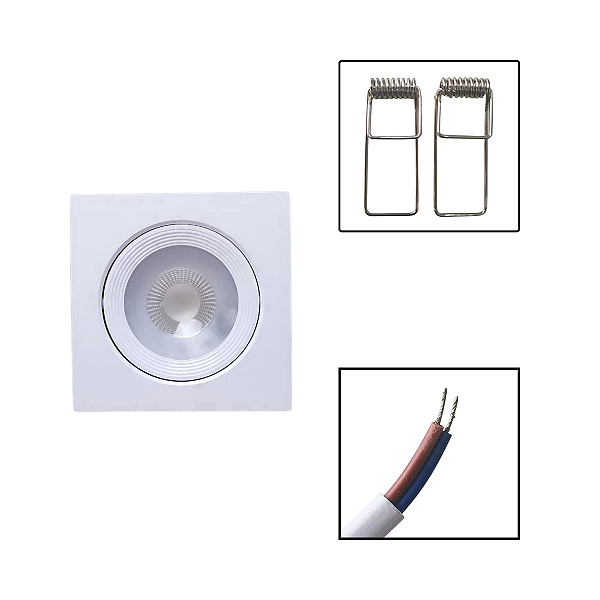 Spot Led 12W Branca De Embutir Quadrada Luz Branca Fria