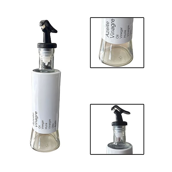 Azeiteiro E Vinagreiro Branco Com Dosador