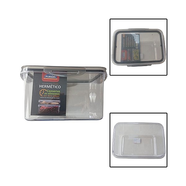 Pote Trava Mais Cristal Retangular 4L