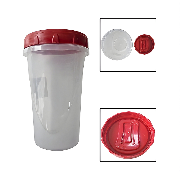 Pote Redondo Tampa Rosca Clic 550ML