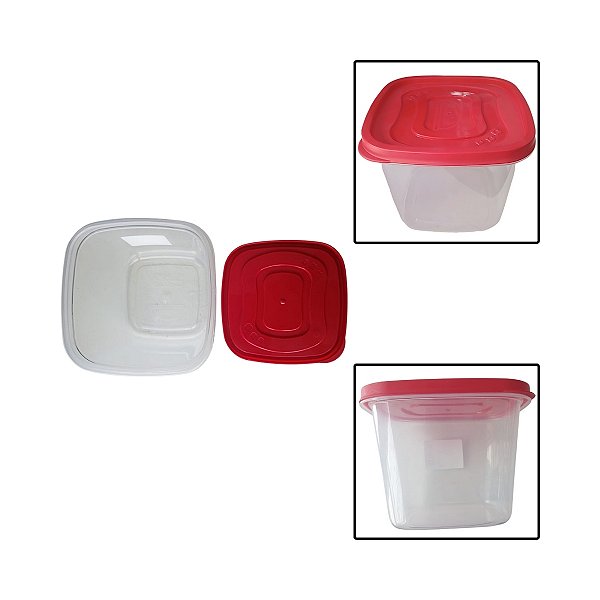 Pote Quadrado Com Tampa Clic 1,2L