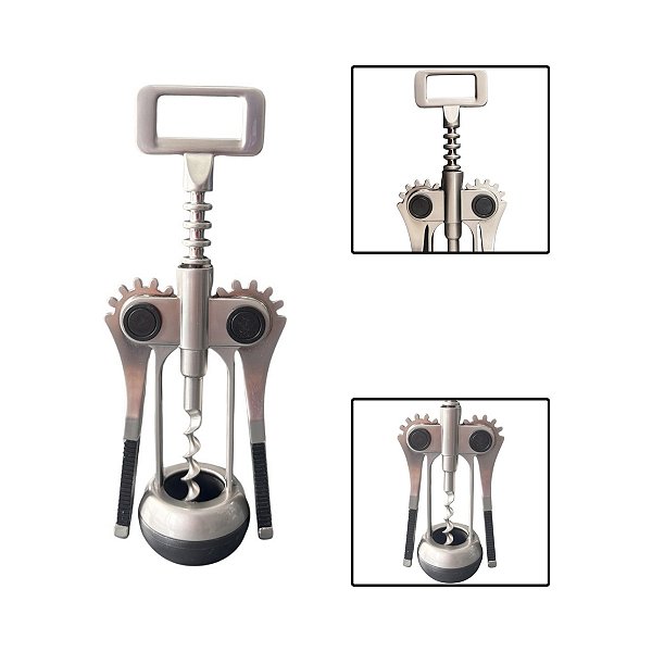 Saca Rolha Abridor de Garrafas Vinho Aço Inox Tipo Borboleta