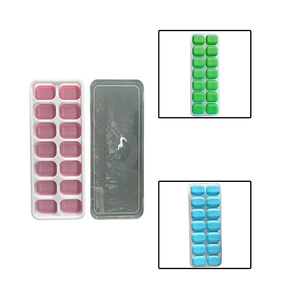 Forma De Gelo Com Fundo Flexível De Silicone 14 Cubos