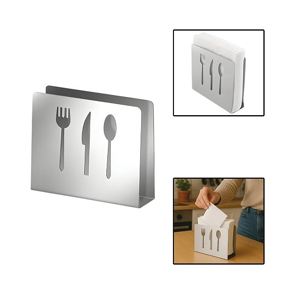 Suporte Porta Guardanapo Mesa Casa Bar Restaurante Aço Inox