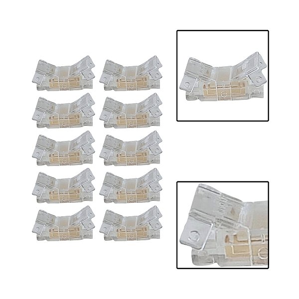 Kit com 10 peças de Emenda para Fita LED 10mm