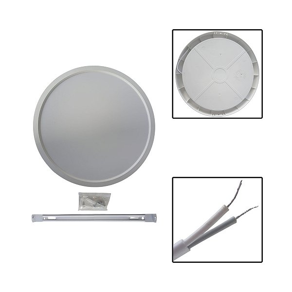 Painel Led Sobrepor Redondo 24W 26,8 X 26,8 Luz Branca Fria