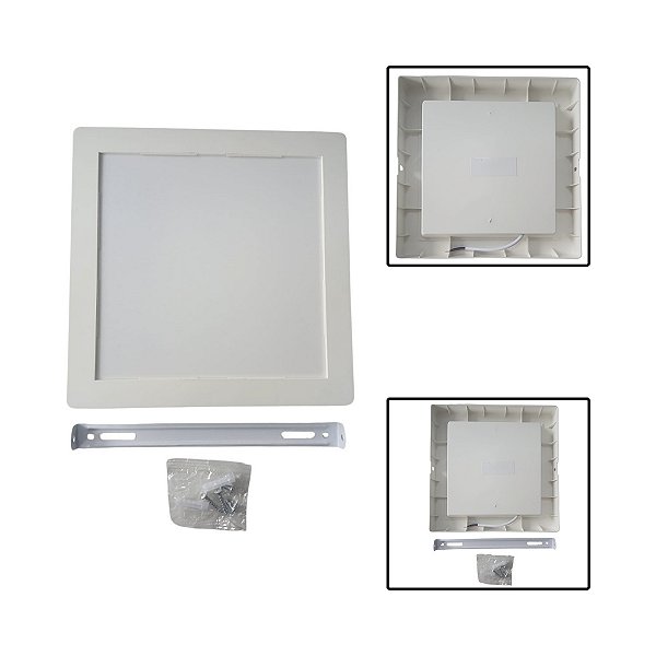 Painel Led Sobrepor Quadrado 18W 19,5 X 19,5 Luz Branca Fria