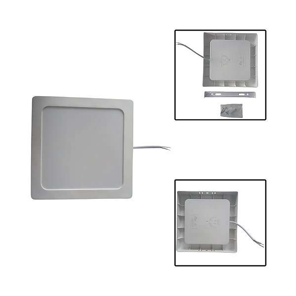 Painel Led Sobrepor Quadrado 12W 5,7 X 5,7 Luz Branca Fria