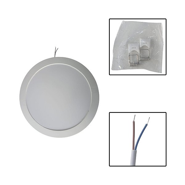 Painel Led Embutir Redondo 24W 28,5 X 28,5 Luz Branca Fria