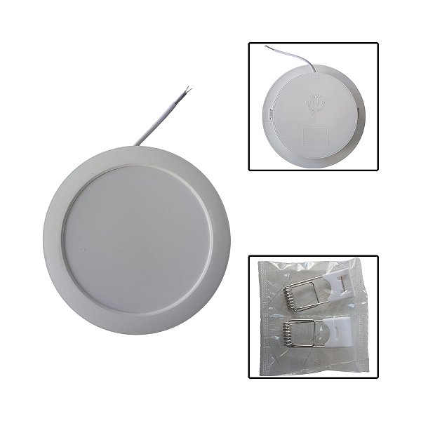 Painel Led Embutir Redondo 12W 16,6 X 16,6 Luz Branca Fria