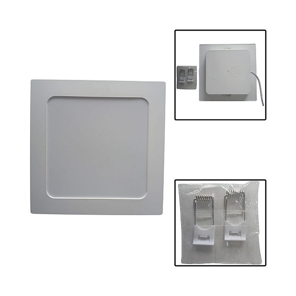 Painel Led Embutir Quadrado 12W 16,9 X 16,9 Luz Branca Fria