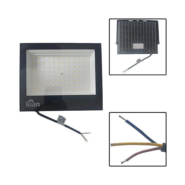 Projetor Refletor Led K100 19 X 15,7 Bivolt Luz Branca Fria