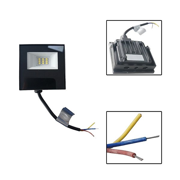Projetor Refletor Led K10 6,5 X 6,5 Bivolt Luz Branca Fria
