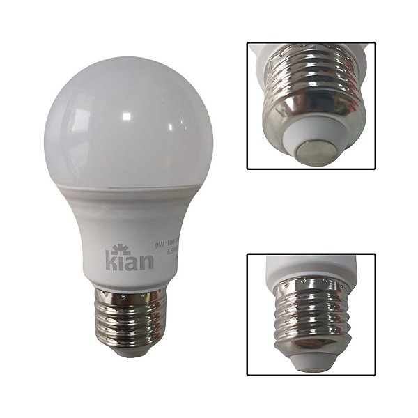 Lâmpada Led Branca Fria 9W Bivolt Bulbo A Base E27