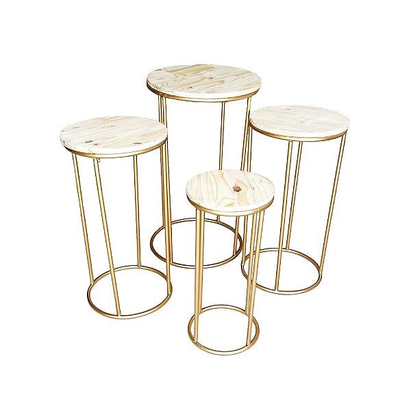 Quarteto de Mesas Redondas Desmontáveis