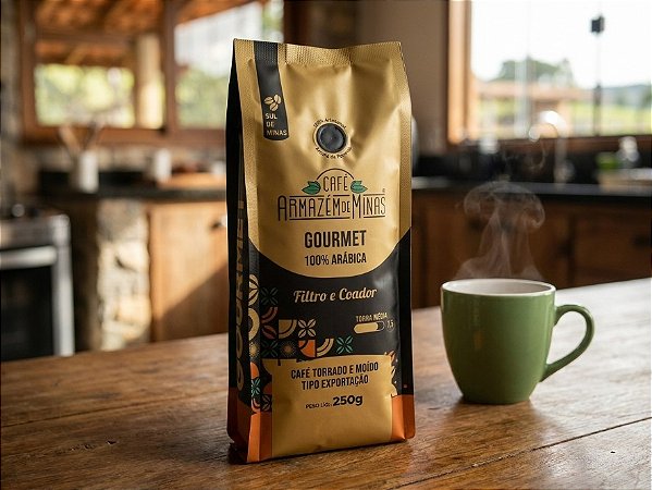 Café Gourmet Torrado e Moído 250g - - Torra Média 7.5 - 100% Arábica Sul de Minas