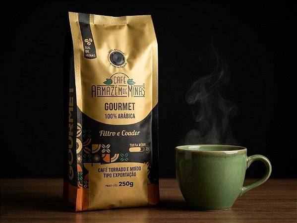 Café Gourmet Torrado e Moído 250g - - Torra Média 7.5 - 100% Arábica Sul de Minas