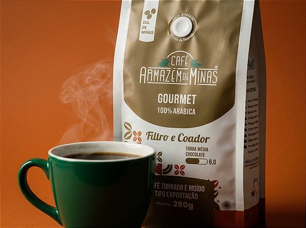 Café Gourmet Torrado e Moído 250g - - Torra Média 6.0 - 100% Arábica Sul de Minas