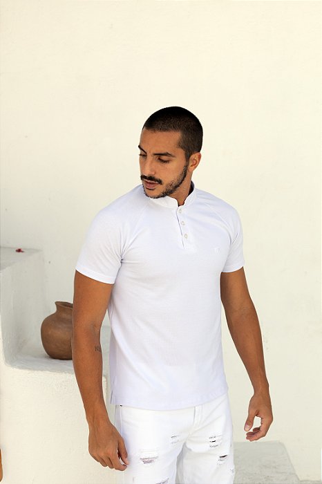 Camiseta Polo Piquet Branca
