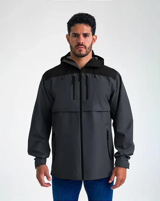 JAQUETA URBAN OVERLAND INVICTUS MASCULINA PRETO E CHUMBO