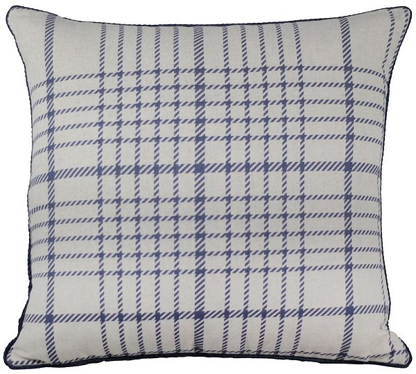 ALMOFADA EM LINHO CRU COM XADREZ 52 X 52 COD 424-91