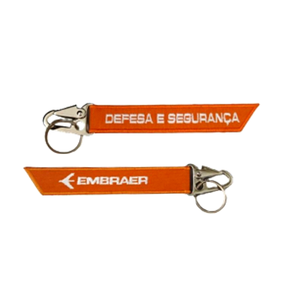 CHAVEIRO BORDADO COM MOSQUETÃO E ARGOLA - DEFESA E SEGURANÇA - COD EMBRAER 6804251