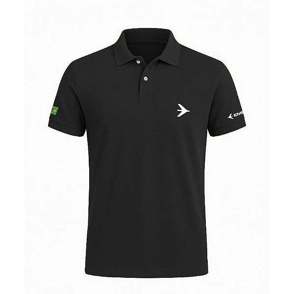 Camisa Polo Preta Embraer
