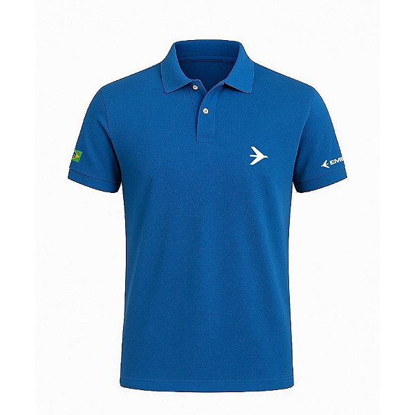 Camisa Polo Azul Embraer