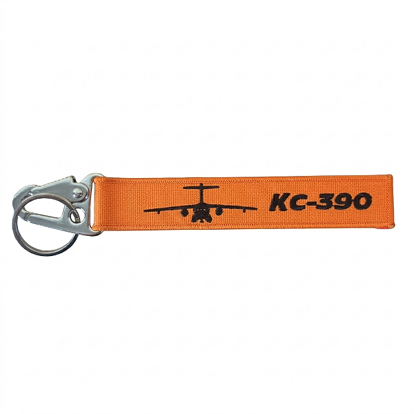 Chaveiro Mosquetão KC-390 - Laranja