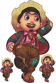 Painel Decorativo Noivo Caipira Festa Junina - 70cm x 50cm - 1 Painel com 3 Peças Destacáveis