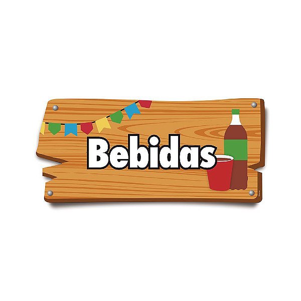 Placa de Sinalização Bebidas Festa Junina - 1 unidade