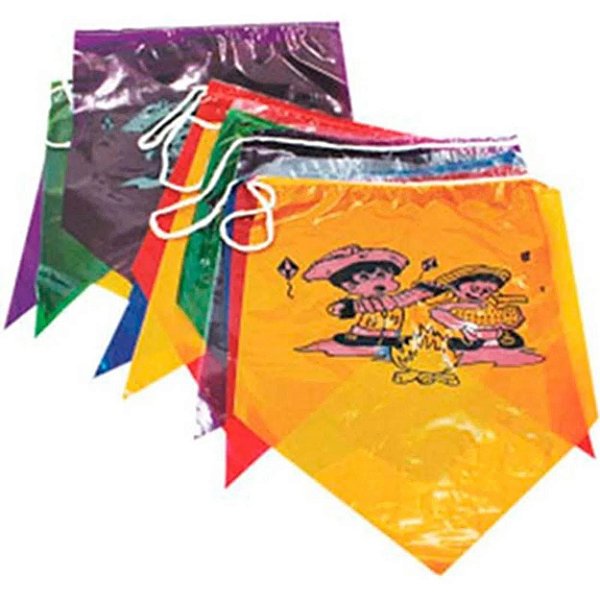 Bandeira Plástica Junina Ilustrada - 10 metros