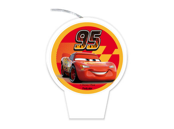 Vela Plana de Aniversário Festa Carros Disney - 8CM