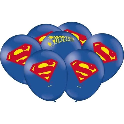 Balões Bexigas Festa Superman - 9 Polegadas (23cm) - 25 Unidades